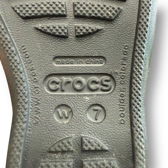 Crocs Patricia Black Criss Cross Wedge Sandals Women's Size 7 - Picture 10 of 12